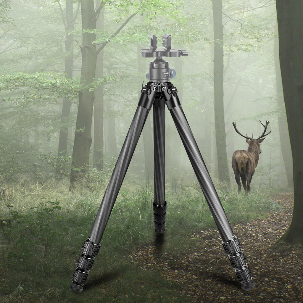Manbily Carbon Fiber Hunting Tripod, 62.2-Inch, 44mm Ball Head - WZ-324PA03