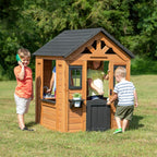 Backyard Discovery Children's Playhouse Cabin With Game Kitchen, Snack Bar, Light Brown, 46 x 42 x 55 inches - 2001312