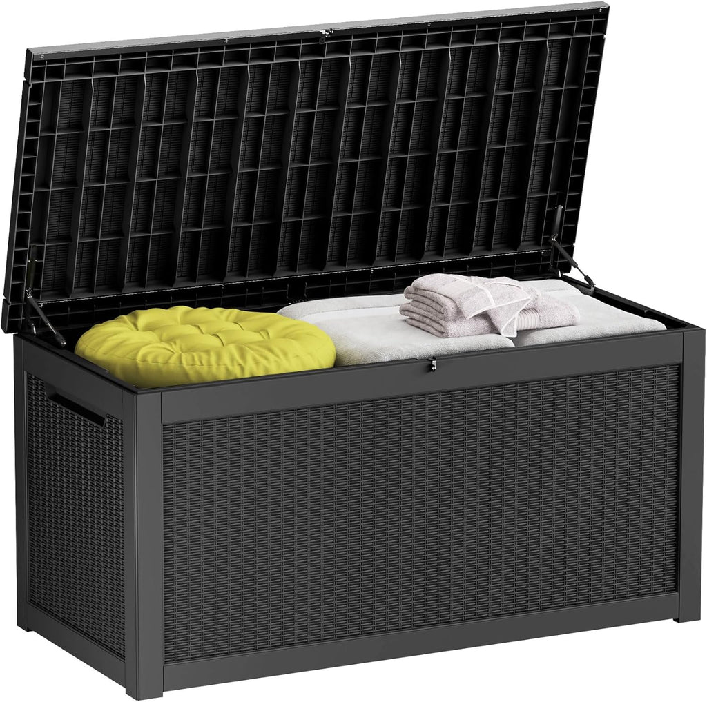 260 Gallon Gray Resin Outdoor Storage Deck Box