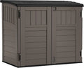 34 Cu. Ft. Horizontal Resin Storage Shed With Locking System, Stoney/Black - 53in D x 32.25in W x 45.5in H