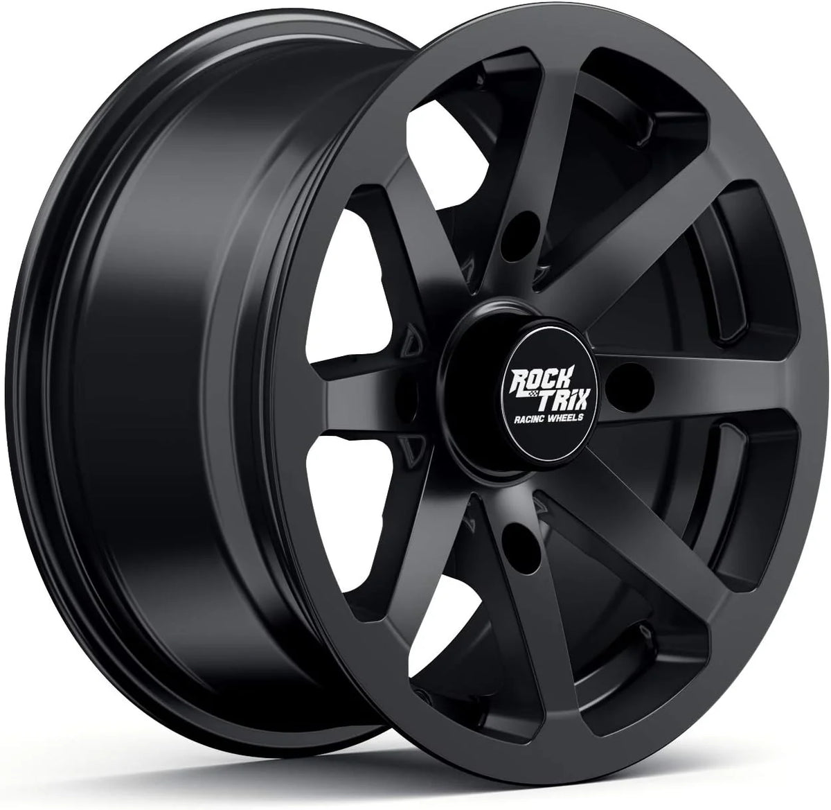 RockTrix ATV UTV SxS Wheels 15x7 4x137 4+3 Offset Matte Black Set Of 4 - RT102