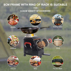 Wood Burning Camp Stove - Stainless Steel, Black, 16in L x 13in W x 17in H