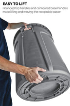 Heavy-Duty Round Trash Can, 20 Gallon, White, 6 Pieces Per Set