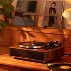 Belt Drive Turntable With Built-In Speakers, Bluetooth, Aux-In, Walnut