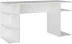 Madesa Gaming Computer Desk 53 Inch With 5 Shelves Cable Management - White
