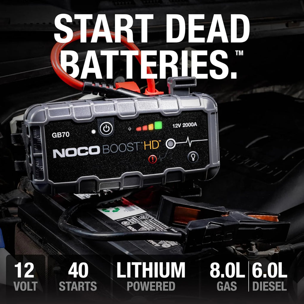 HD GB70 2000A 12V UltraSafe Car Battery Jump Starter - GB70