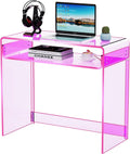 Acrylic Writing Desk, 15.7in D x 33.5in W x 29.5in H, Green