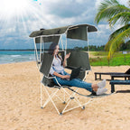 Nice C Canopy Camping Chairs 2-Pack Green With Footrest