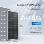 Renogy 100 Watt 12 Volt Monocrystalline Solar Panel - RNG-100D-SS