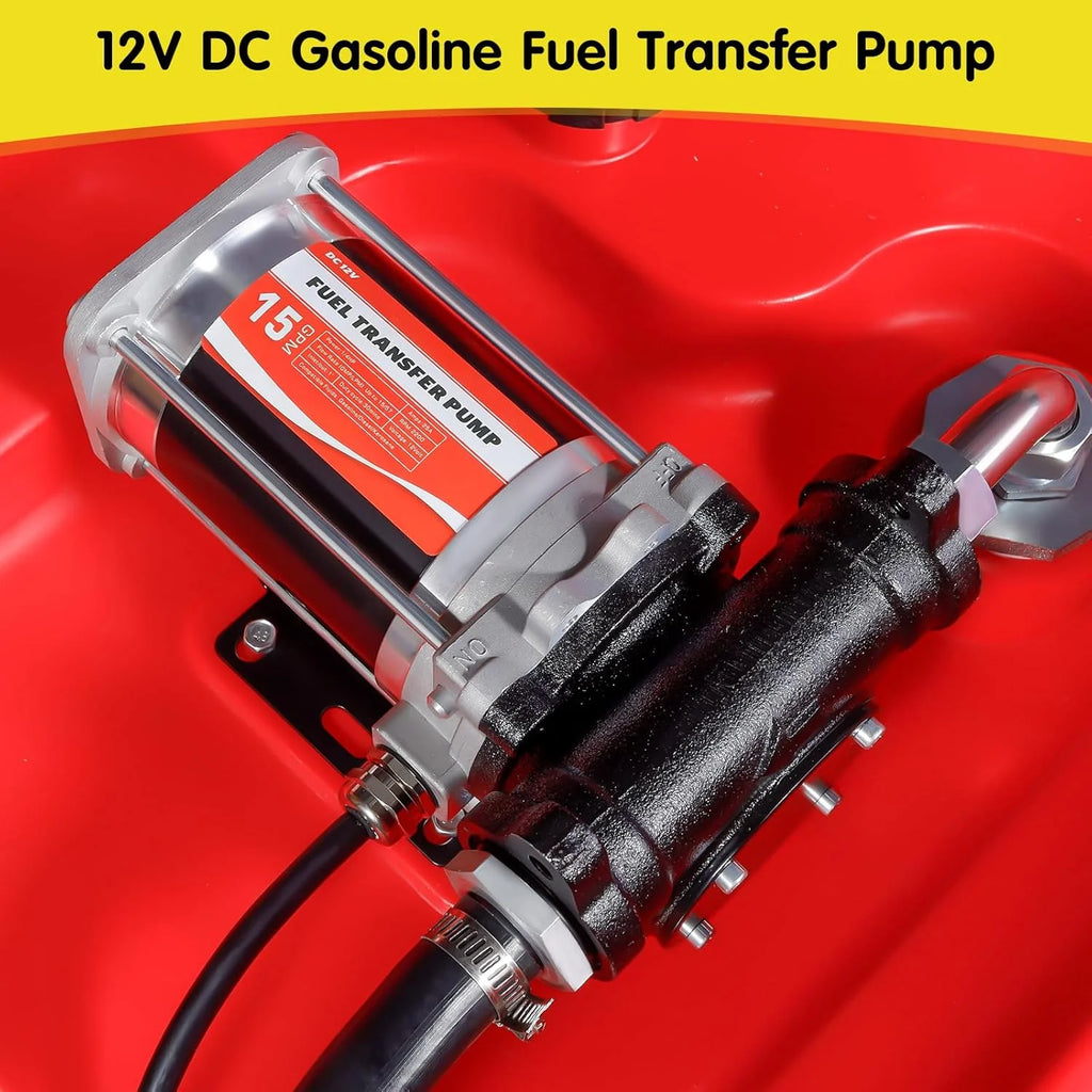 Portable 48 Gallon Fuel Tank With 12V DC Self-Priming Pump - 15GPM