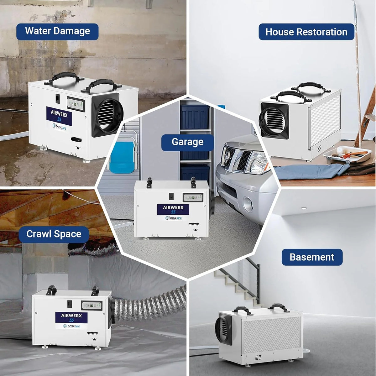 Galon Commercial Crawlspace Dehumidifier, 113 PPD, 1200 Square Feet