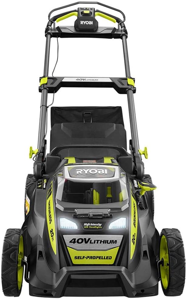 Ryobi 20 in 40-Volt Brushless Cordless Self-Propelled Lawn Mower With 5.0 Ah Battery And Charger - RY40190