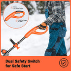 Voltask Cordless Snow Shovel With Wheels, 48V 16-Inch 4-Ah - Orange And Black