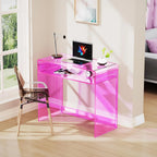 Acrylic Writing Desk, 15.7in D x 33.5in W x 29.5in H, Green