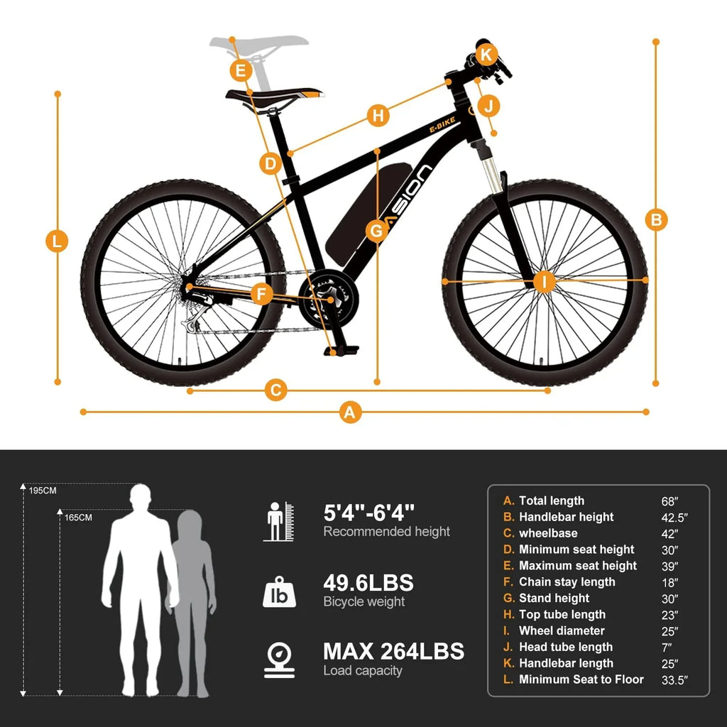 EB5 Adult Electric Bike 26 in 350W 360Wh Removable Battery - EB5