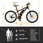 EB5 Adult Electric Bike 26 in 350W 360Wh Removable Battery - EB5