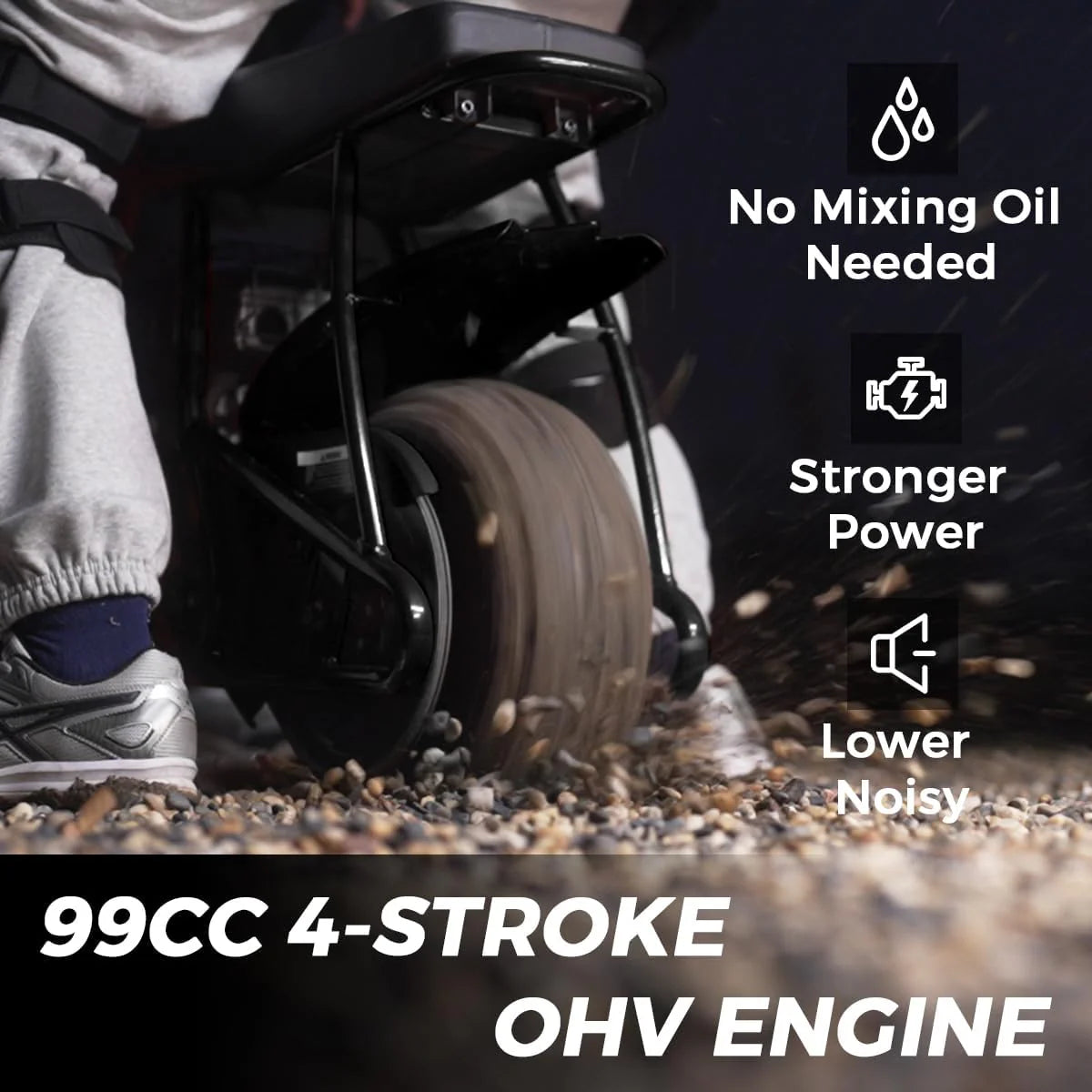 FRP Gas Powered Mini Dirt Bike 99 CC 4 Stroke 3HP Black - GMB100-BLACK-1