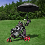 Aluminum Golf Push Cart With 360 Degree Rotating Front Wheel - 44.69in D x 27.75in W x 49.4in H