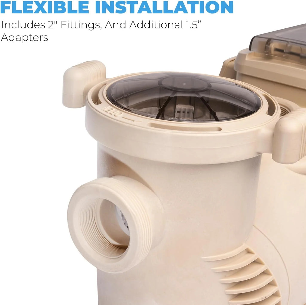 1.5HP 2-Speed Above-Ground Swimming Pool Pump With Strainer And Slip-On Fitting