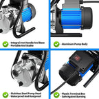 Portable Water Transfer Pump 1.6 HP 1500 GPH - Blue