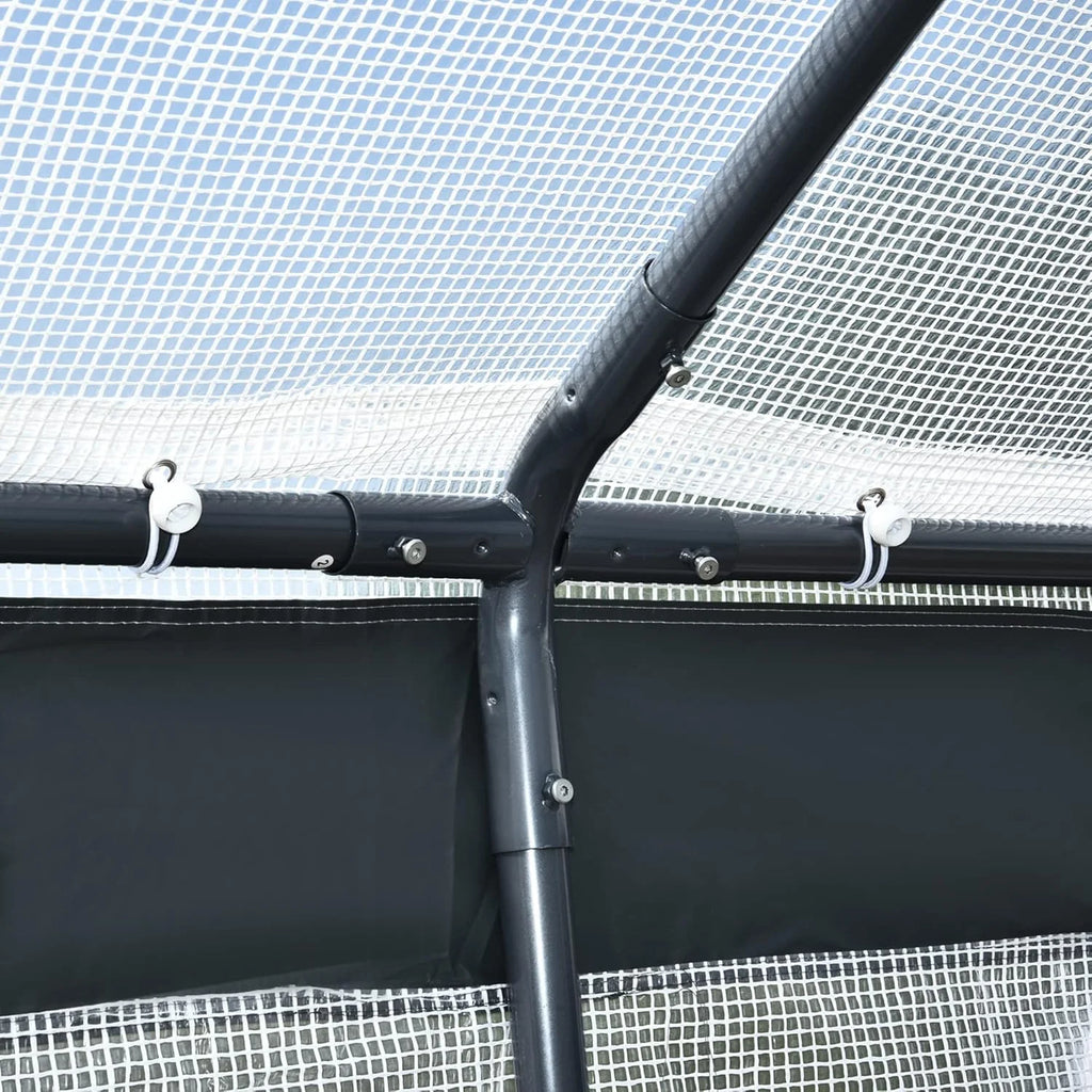 Walk-In Garden Greenhouse 20-Foot x 10-Foot x 9-Foot, White, 6 Roll-Up Windows, 2 Zipper Doors And Rain Cover