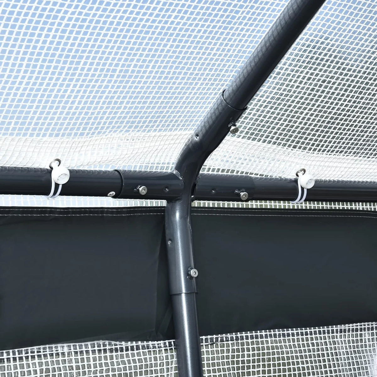 Walk-In Garden Greenhouse 20-Foot x 10-Foot x 9-Foot, White, 6 Roll-Up Windows, 2 Zipper Doors And Rain Cover