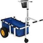 Fishing Beach Cart Wagon With Pneumatic Tires, Cargo Basket And 176lbs Load Capacity