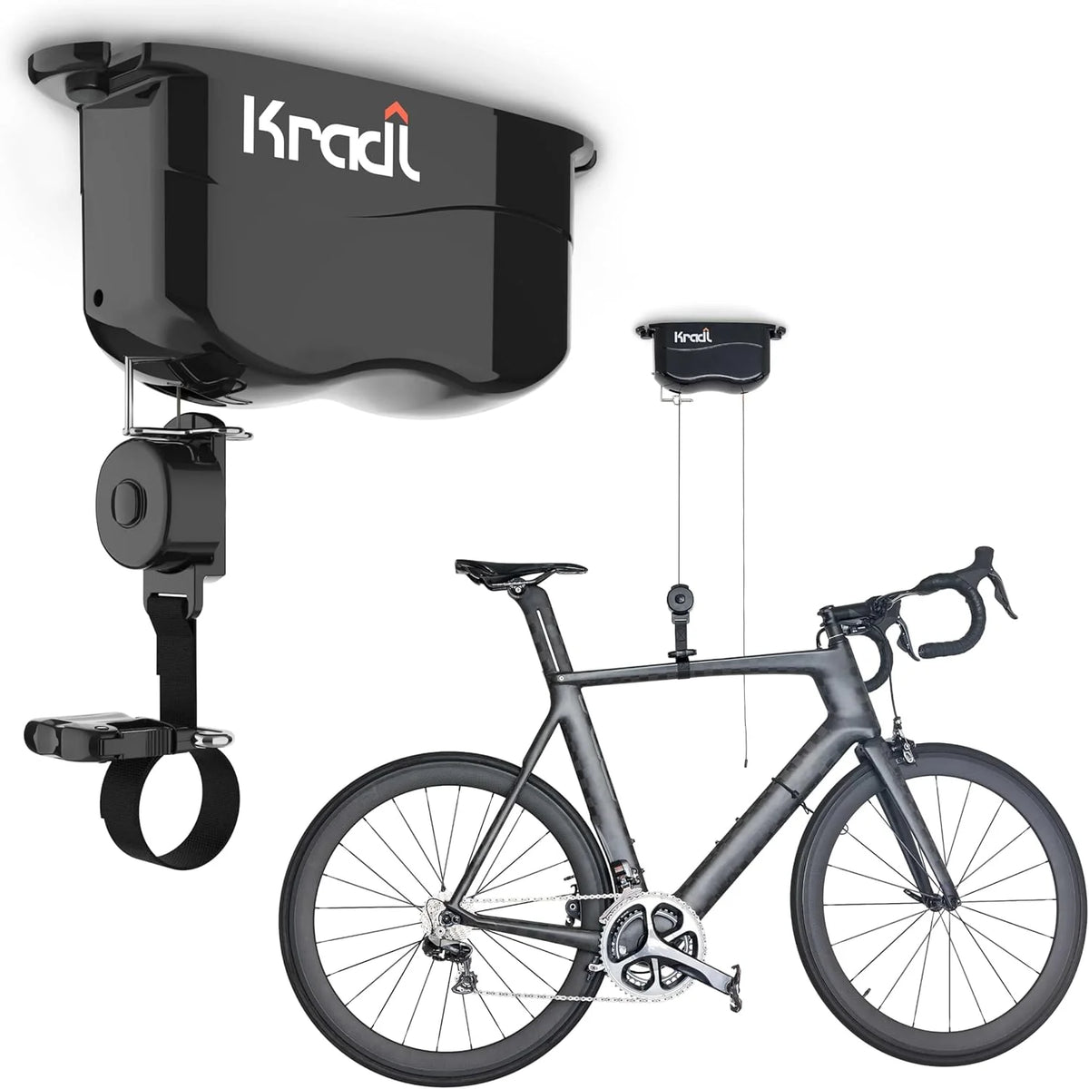 Kradl Bicycle Lifting Storage Rack 2-Pack 40lb/40lb - Black
