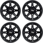 RockTrix ATV UTV SxS Wheels 15x7 4x137 4+3 Offset Matte Black Set Of 4 - RT102