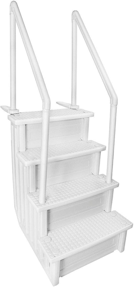 Deluxe Above-Ground Pool A-Frame Ladder, White