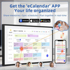 Digital Calendar Electronic Chore Chart With 21.5 Inch 1920 x 1080P IPS Touchscreen, White