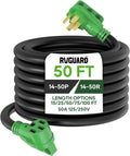 50 Amp 50 Foot RV/EV Extension Cord, Green - IIIFS-VXS1486