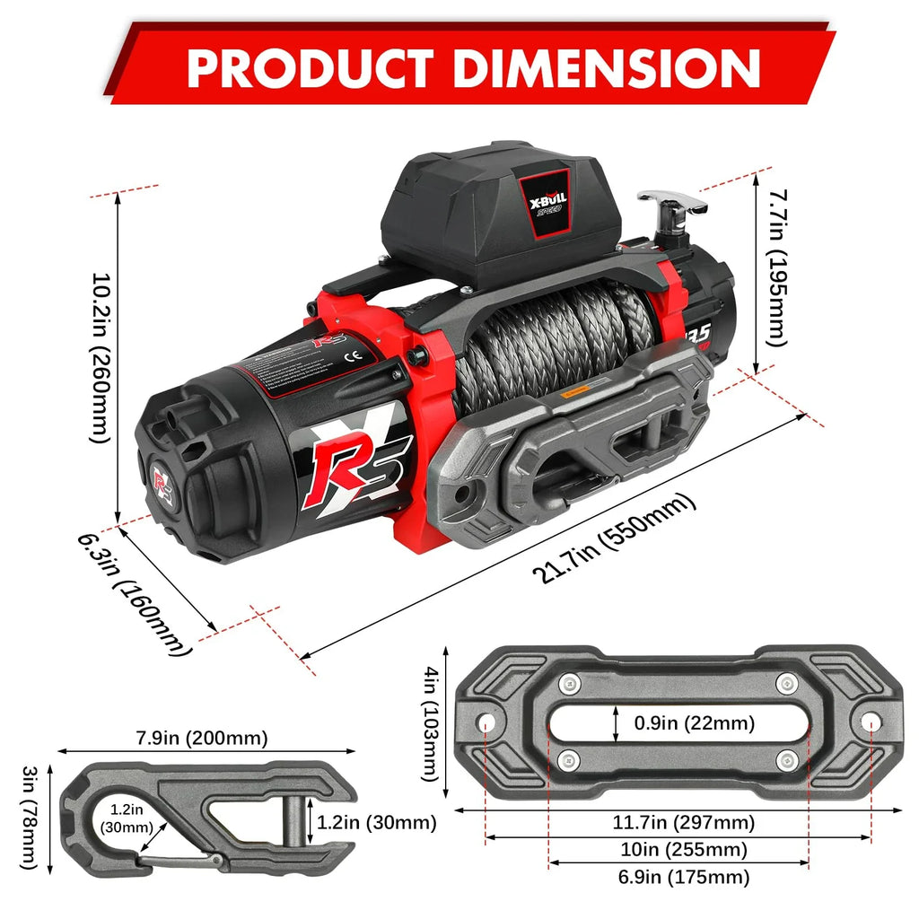 Electric Towing Winch 13500 lb Load Capacity