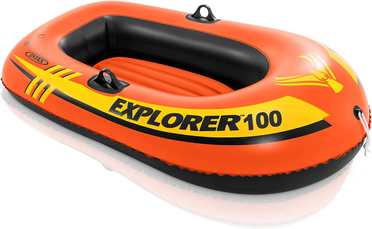 Intex 2-Person Inflatable Boat, 73in L x 37in W, Orange PVC - Explorer 300 Set