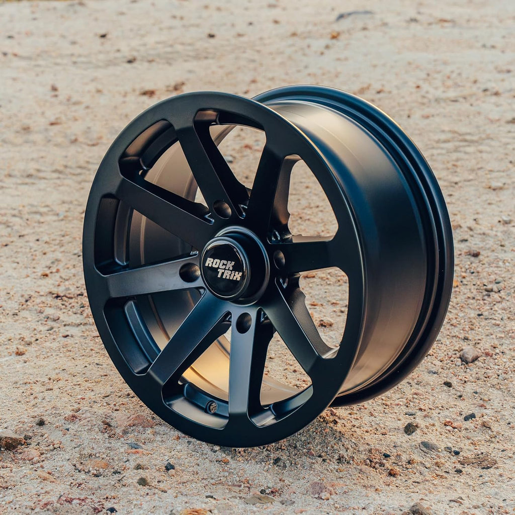 RockTrix ATV UTV SxS Wheels 15x7 4x137 4+3 Offset Matte Black Set Of 4 - RT102