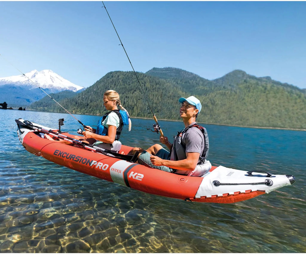 Excursion Pro K2 Inflatable 2-Person Kayak Set With 86in Paddles And Pump - 68309EP