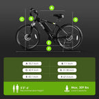 Electric Mountain Bike For Adults, 350W BAFANG Motor, 26 Inches, Black