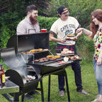 30in Charcoal Grill And Offset Smoker, 811 Square Inch Cooking Surface, Black - CC1830S