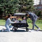 4-Seater Children's Stroller - Grey