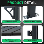 Wall-Mounted Patio Gazebo 10' x 12' With Sloped Polycarbonate Roof