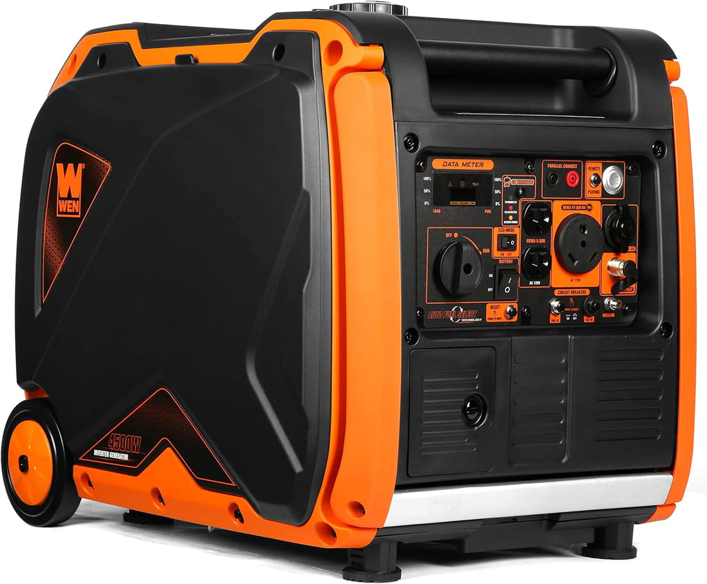 WEN Dual Fuel RV-Ready Portable Inverter Generator, 6800W, Orange - DF680iX