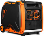 WEN Dual Fuel RV-Ready Portable Inverter Generator, 6800W, Orange - DF680iX