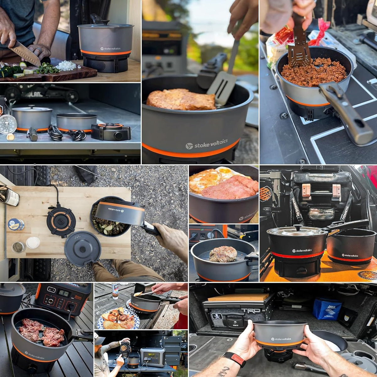 Electric Camping Stove With Cookware, 200-1000 Watt, 120 Volt - Nomad Cooking System