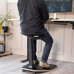 Ergonomic Height-Adjustable Leaning Chair With Anti-Fatigue Mat, Black - 61cm To 118cm