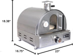 Mont Alpi Multi-Fuel Portable Countertop Pizza Oven, 12000 BTU, Stainless Steel, 19 in x 18.5 in x 17 in - MAPZ-SS