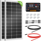 ECO-WORTHY 200 Watts Monocrystalline Solar Panel Kit, 12 Volt/24 Volt With 30A PWM Charge Controller
