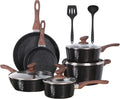 12 Piece Granite Black Nonstick Aluminum Induction Cookware Set