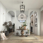 Round Metal Black Frame Bathroom Vanity Mirror - Wall Mounted