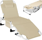 Slsy 5-Position Adjustable Folding Lounge Chair And Cot - 75.2" x 25.6" x 11.8"
