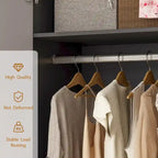 2-Door Wardrobe Closet Armoire With 2 Drawers And Clothes Rail - 70.9H x 31.5W x 19.1D